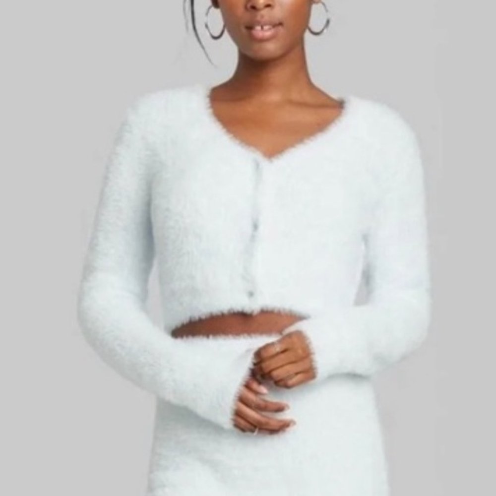 NWT 2 piece SET - Cropped cardigan & skirt - Fuzzy super soft - Wild Fable - Picture 3 of 4
